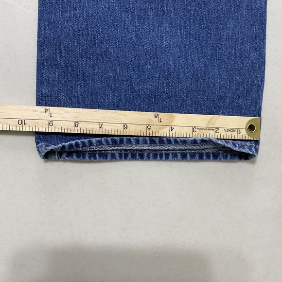 Lucky Brand Dungarees Men's 34 x 31.5 Grunge Distressed Bootleg Denim Blue Jeans - Picture 13 of 14